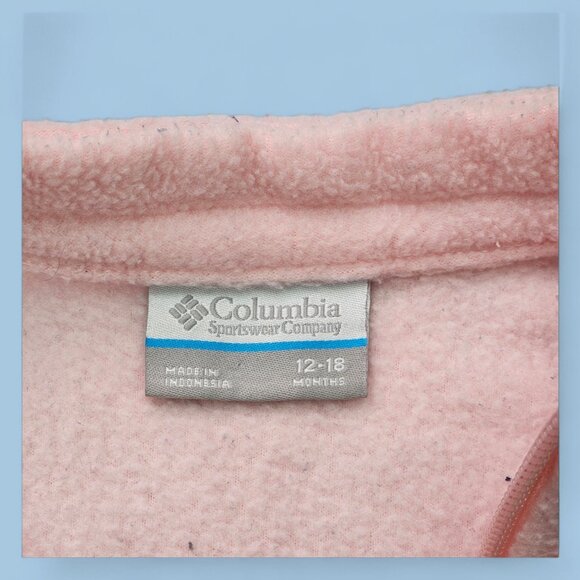 Columbia Infant Girls Fleece Jacket Pink 12-18M Zip-Up Warm Soft Winter Outerwea - Picture 2 of 6